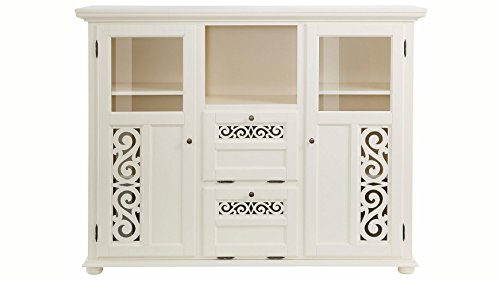 APRODZ Soild Wood Fora Sideboard Storage Cabinet for Living Room | Eastern Brownstone Finish