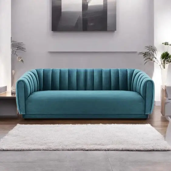 Serene Modern Channel Sofa 3-Seater Couch for Living Room 