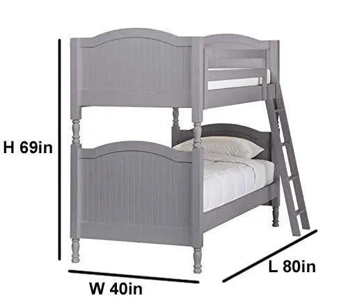 Translation missing: en.Solid Wood Mosier Bunk Bed for Bedroom | Grey Finish 