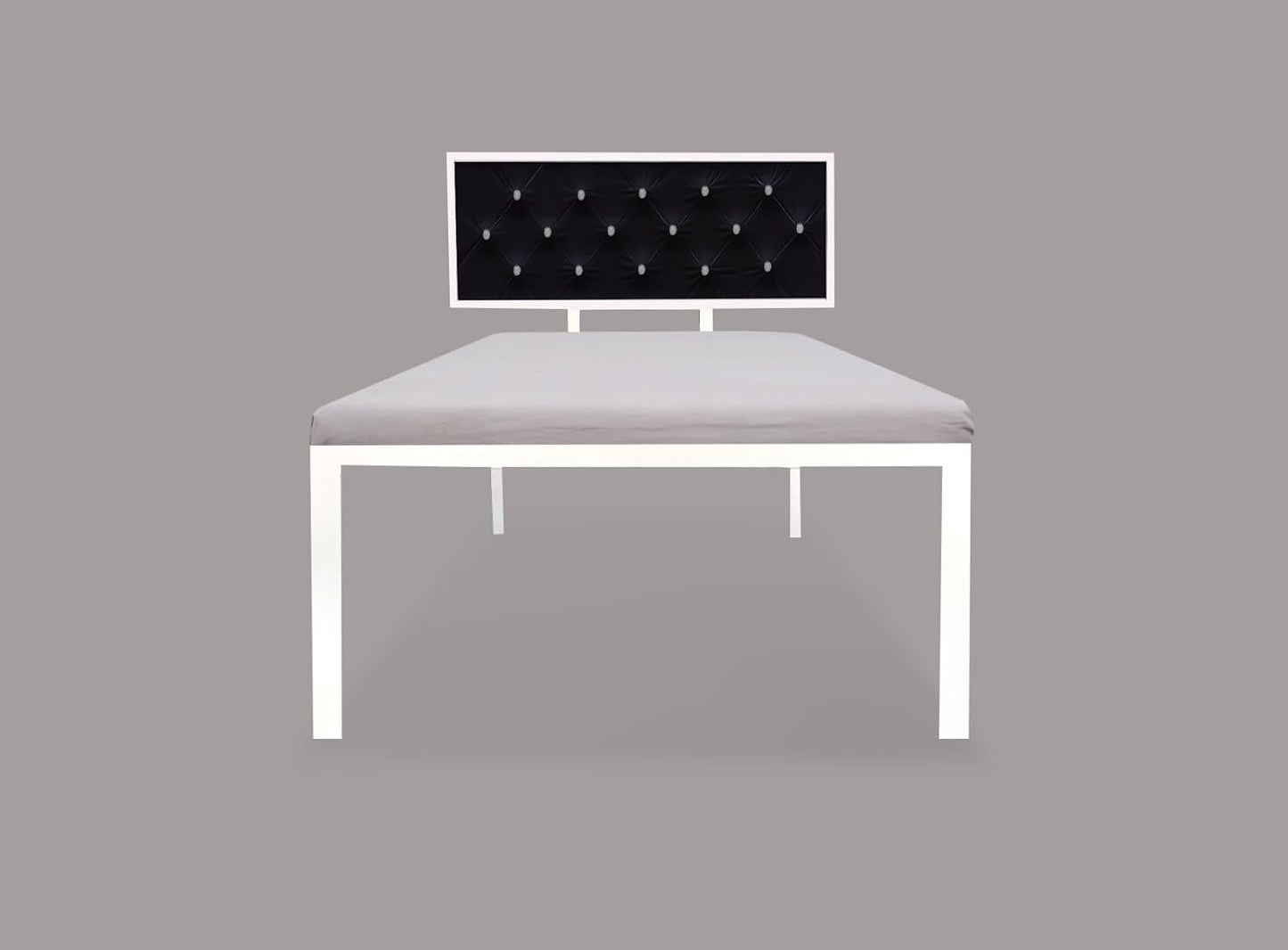 Single Size Bed with Upholstered Headboard | CR Steel Frame | Modern Platform Bed | Sturdy, Durable & Noise-Free | No Box Spring Needed | Stylish Furniture 