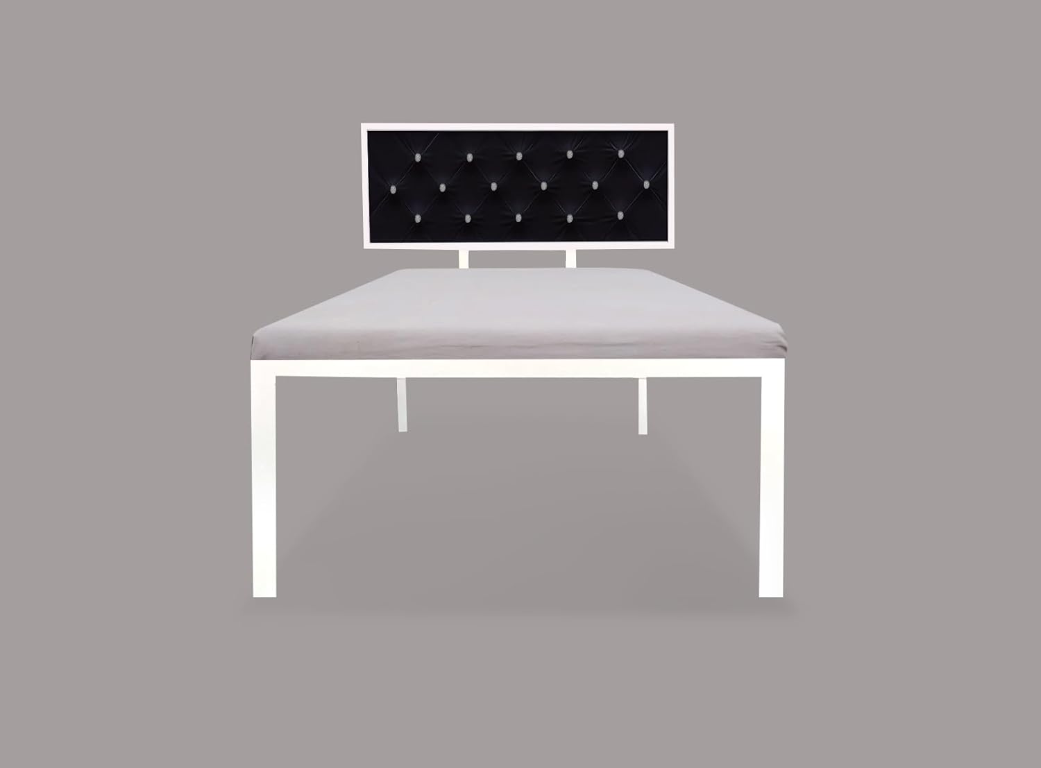 Single Size Bed with Upholstered Headboard | CR Steel Frame | Modern Platform Bed | Sturdy, Durable & Noise-Free | No Box Spring Needed | Stylish Furniture 