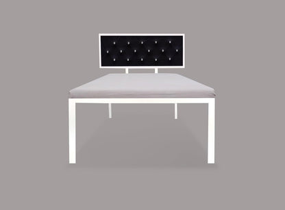 Single Size Bed with Upholstered Headboard | CR Steel Frame | Modern Platform Bed | Sturdy, Durable & Noise-Free | No Box Spring Needed | Stylish Furniture 