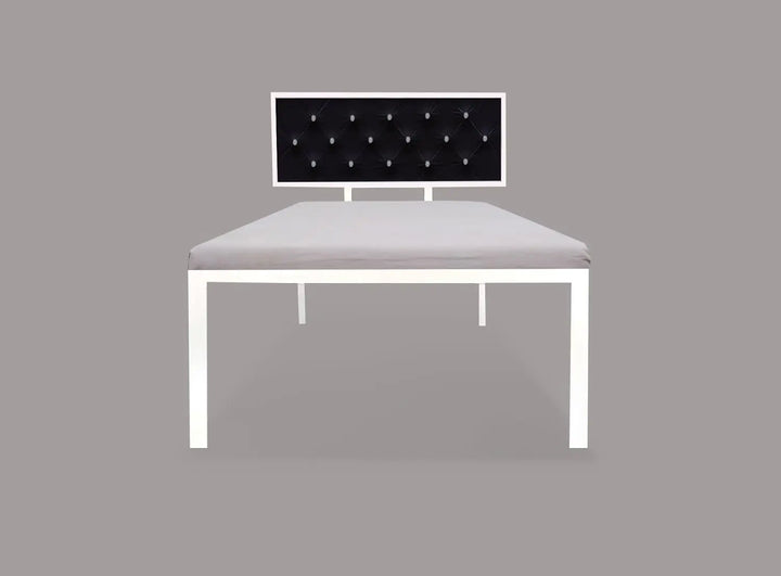 Translation missing: en.Single Size Bed with Upholstered Headboard | CR Steel Frame | Modern Platform Bed | Sturdy, Durable &amp; Noise-Free | No Box Spring Needed | Stylish Furniture 