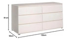 Mango Wood Warsaw Chest of 5 Drawers Storage Dresser for Living Room Furniture (White Finish) 