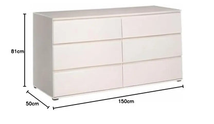 Mango Wood Warsaw Chest of 5 Drawers Storage Dresser for Living Room Furniture (White Finish) 