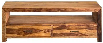 Translation missing: en.Sheesham Wood Helsinki TV Unit with 2 Door Storage Entertainment Unit Center Console TV Table for Living Room Furniture (Honey Finish) 