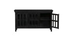 Mango Wood Entertainment 3 Door TV Stand Cabinet Unit for Living Room | Black Finish 