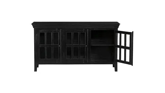 Translation missing: en.Solid Mango Wood TV Stand with 3 Doors – Living Room Cabinet Unit 