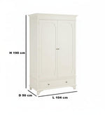 Mango Wood Wardrobe for Bedroom 2-Door Modular Wooden Almirah for Storage/Space Saving with 1-Drawer/Storage Organizer Rack Clothes Cupboard for Bedroom 