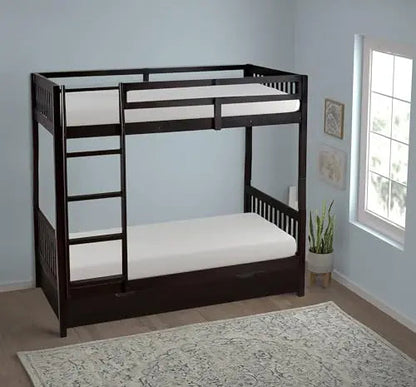 Sheesham Wood Moyer Bunk Bed for Bedroom | Brown Finish 