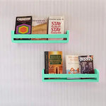 Childrens Wall Mounted Floating Shelves - 2 Set Shelf - Kid’s Room Bookshelf Display Nursery Books and Toy Storage Display Organizer 
