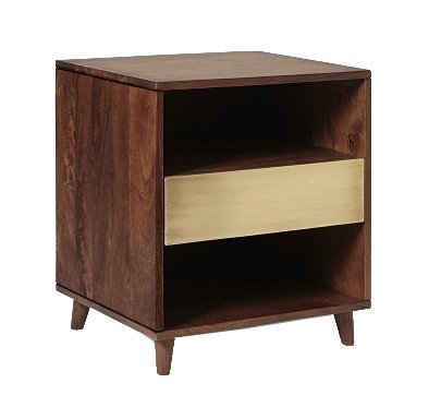 Mango Wood Alfena Bedside Table for Bedroom Living Room with 1 Drawer End Table 