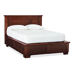 Solid Wood Storage Queen Size Arco Bed for Bedroom Stylish | Natural Brown Finish 