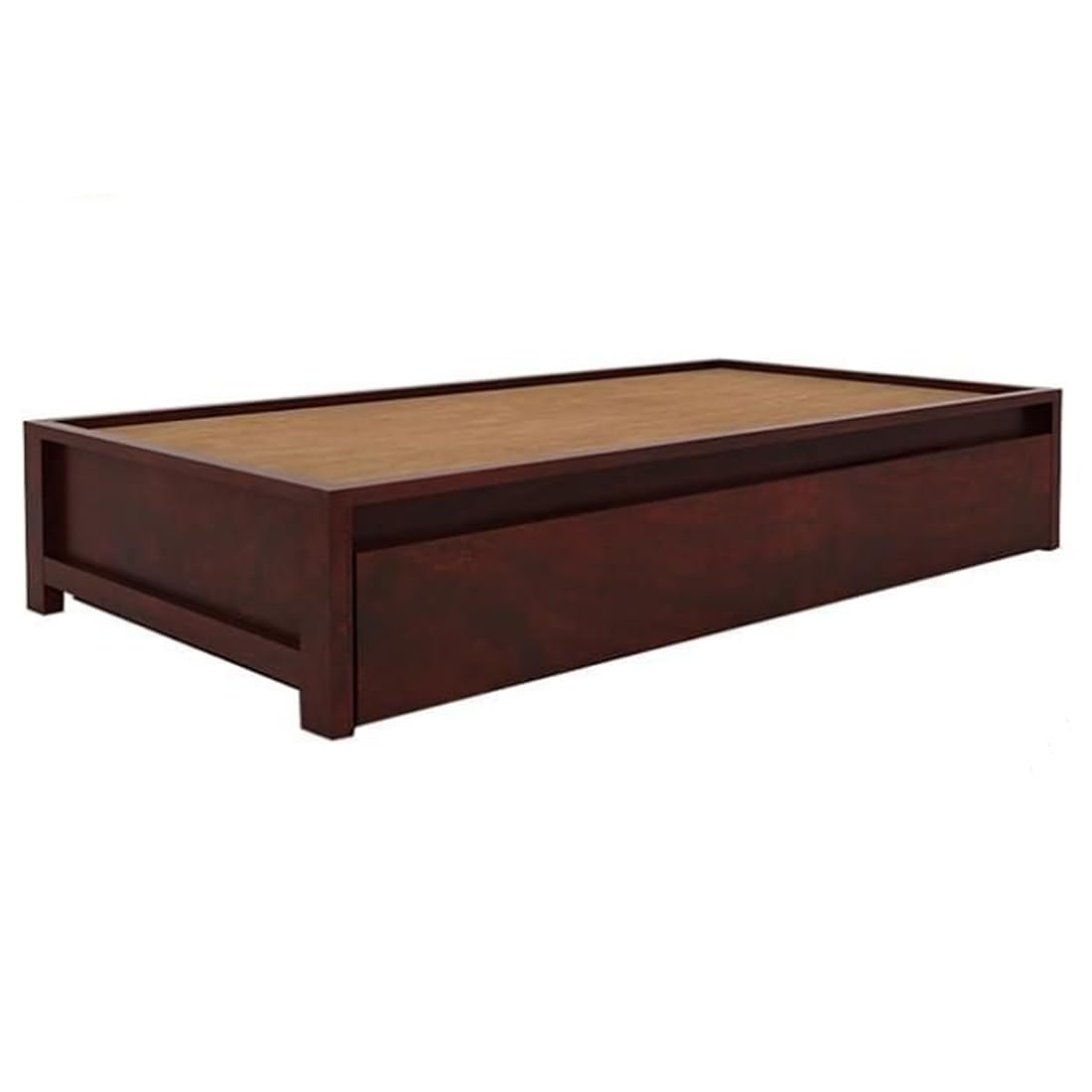 APRODZ Sheesham Wood Hosia Bed for Bedroom Living Room Divan with Storage- Mahogany Finish