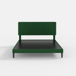 Upholstered Platform Bed with Adjustable Headboard, Leg Wood Black + Black Fabric 