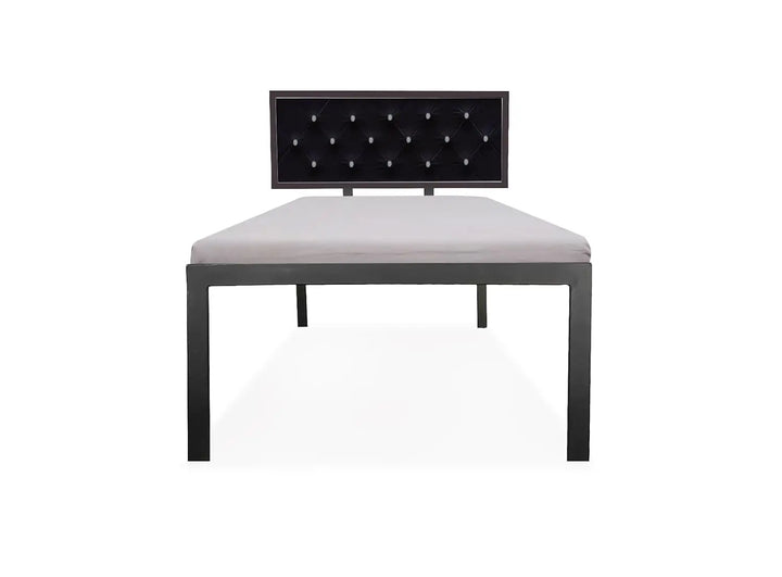 Translation missing: en.Single Size Bed with Upholstered Headboard | CR Steel Frame | Modern Platform Bed | Sturdy, Durable &amp; Noise-Free | No Box Spring Needed | Stylish Furniture 