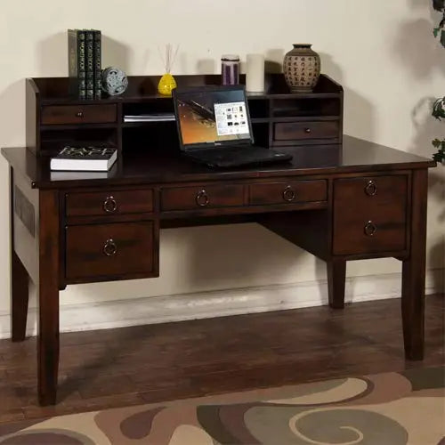 Mango Wood Aniwa Study Desk Table for Home and Office | Brown Finish 