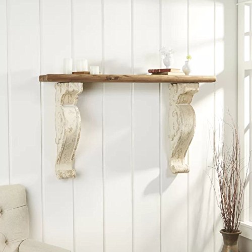 Reclaimed Wood Sinior Floating Wall Shelf for Living Room | Wall Shelves | White Finish Aprodz