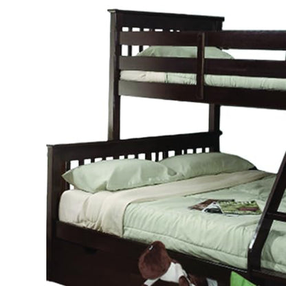 Sheesham Wood Fragho Bunk Bed – Sturdy Wooden Bunk Bed with Spacious Storage for Kids’ Room, Bedroom & Guest Room (Brown Finish)