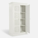 Floreale wardrobe Carved Mango Wood 2-Door Wardrobe Almirah 