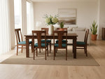 Noetic Solid Sheesham Wood 6 Seater Dining Table with Chairs (Rustic Teak Finish) 