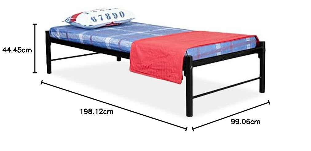 APRODZ Queen Size Bed for Bedroom Metal Bed in Black Color