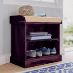 Wooden Multipurpose Cupboard & Shoe Rack – Spacious Storage Cabinet with Seating for Home, Entryway & Living Room (Large, Teak Finish) 