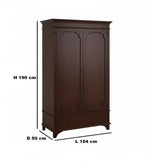 Mango Wood Wardrobe for Bedroom 2-Door Modular Wooden Almirah for Storage/Space Saving with 1-Drawer/Storage Organizer Rack Clothes Cupboard for Bedroom 