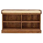 Wooden Multipurpose Cupboard & Shoe Rack – Spacious Storage Cabinet with Seating for Home, Entryway & Living Room (Large, Teak Finish) 