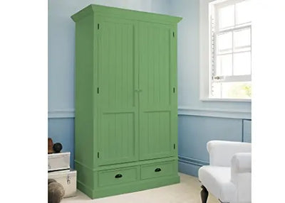 Mango Wood Multipurpose Storage Warsaw Wardrobe for Living Room | 2-Door and 2 Drawer