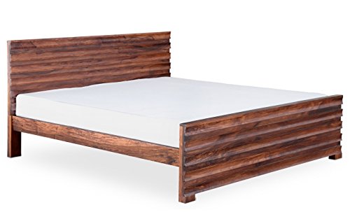 Solid Wood Tampa Bed with Storage for Bedroom | Dark Teak Finish