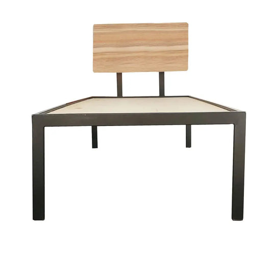 Translation missing: en.APRODZ Single Size Bed Without Storage for Home &amp; Living Room Cot Bed Furniture (Oak + Black Powdercoated Finish)