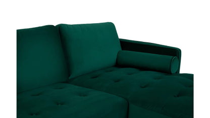 MidCen Wooden 3 Seater Sofa Set with High-Density Comfortable Foam for Home & Living Room (Upholstered- Dark Green Velvet Fabric) 