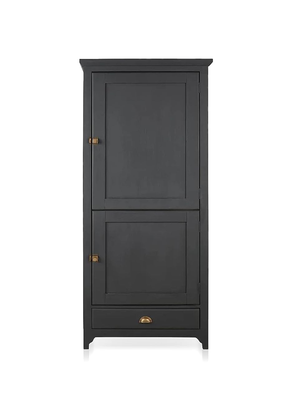 APRODZ Nera 2.0 Mango Wood Two Door and 1 Drawer Wardrobe Storage Almirah Cupboard for Cloths (Solid Wood - Slate Gray)