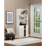Mango Wood Recta Bookcase with Cabinet for Living Room | White 