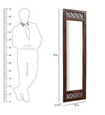 Durque Full Length Mirror with Carved Sheesham Wood Frame - Provincial Teak Finish 