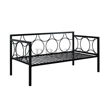 Acceber Three Seater Metal Sofa with Mattress and 2 bolsters (Metal - White Powdercoated)