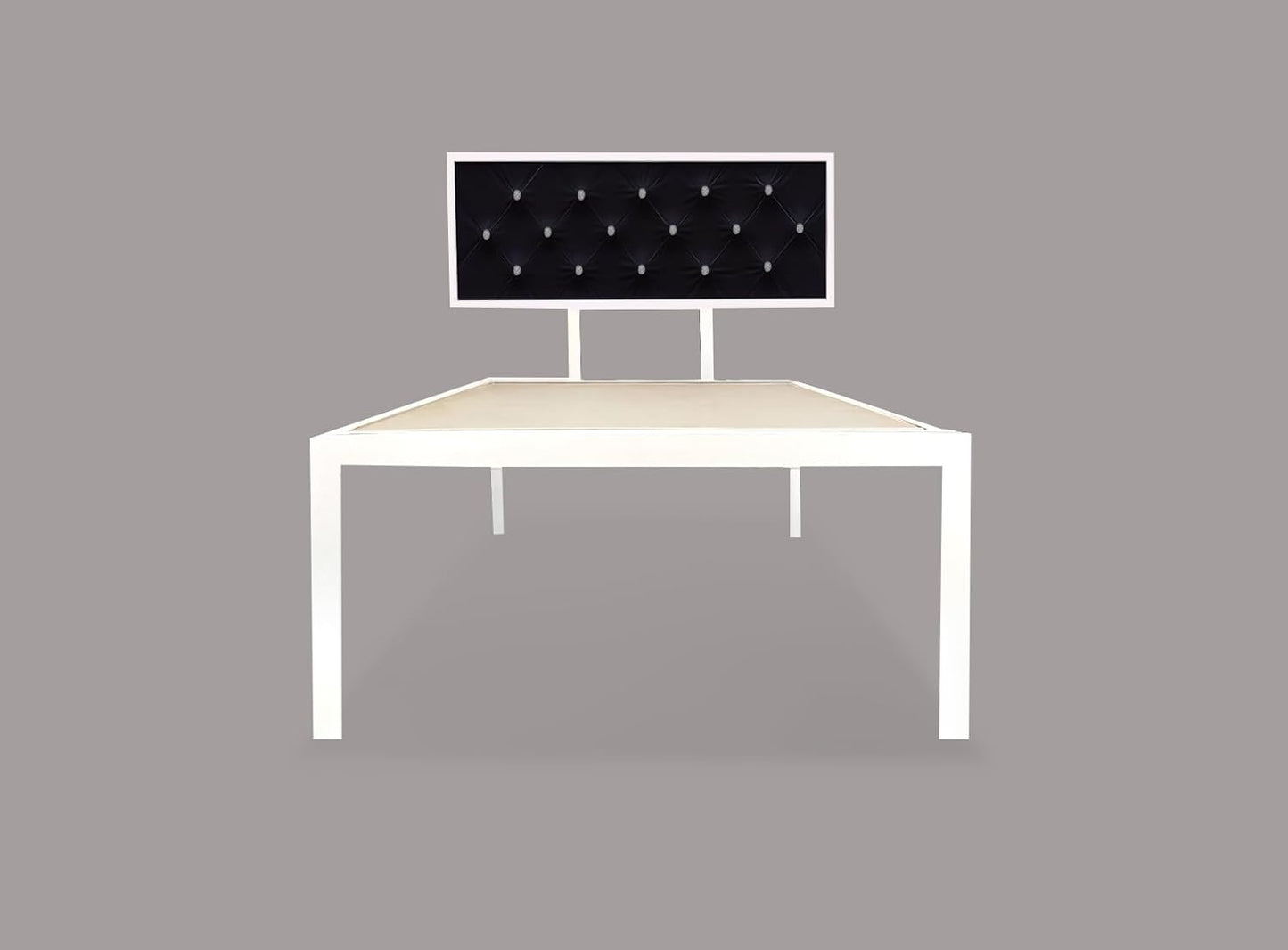 Single Size Bed with Upholstered Headboard | CR Steel Frame | Modern Platform Bed | Sturdy, Durable & Noise-Free | No Box Spring Needed | Stylish Furniture 