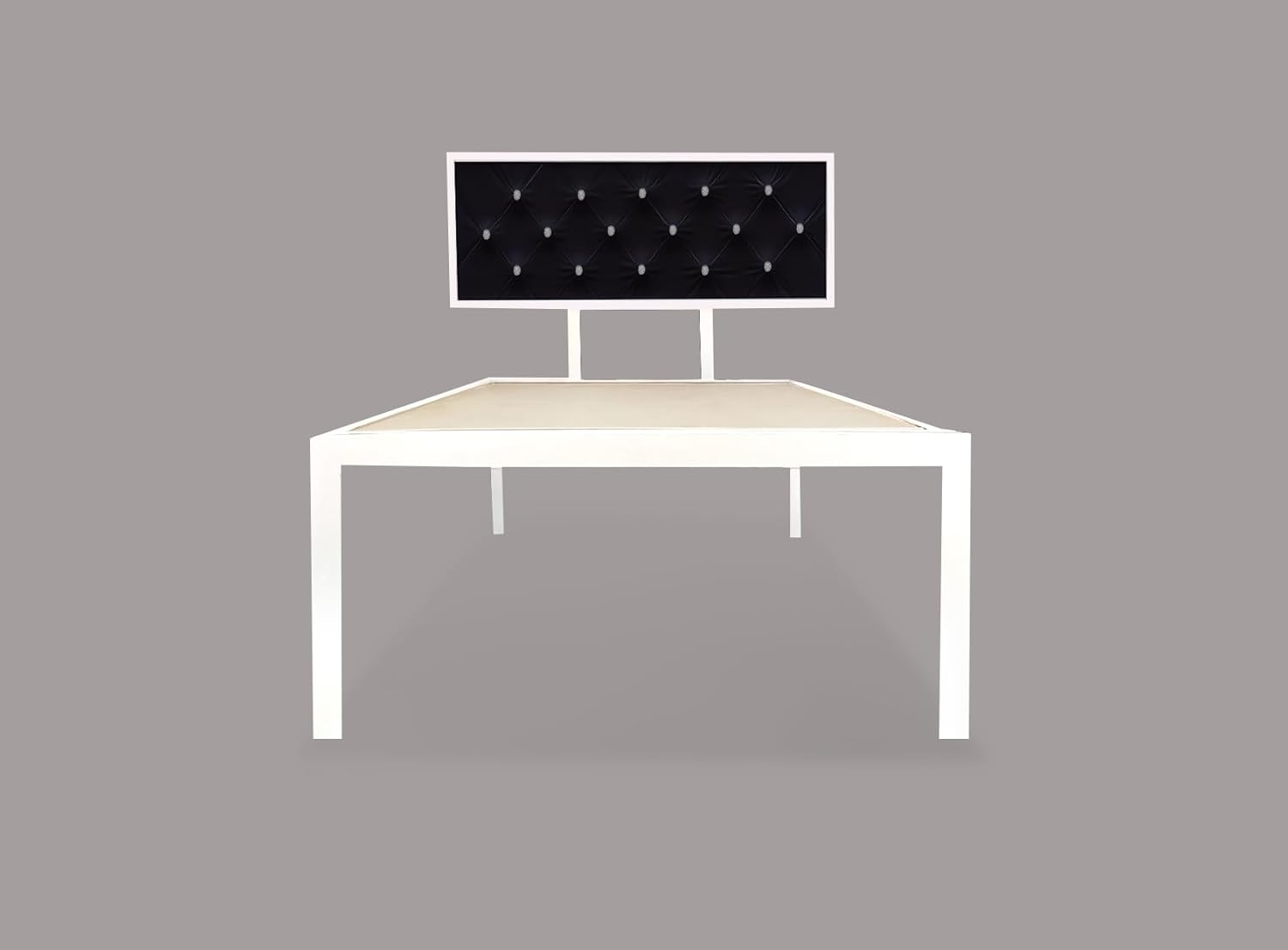 Single Size Bed with Upholstered Headboard | CR Steel Frame | Modern Platform Bed | Sturdy, Durable & Noise-Free | No Box Spring Needed | Stylish Furniture 