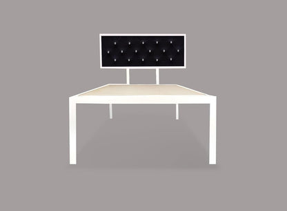 Single Size Bed with Upholstered Headboard | CR Steel Frame | Modern Platform Bed | Sturdy, Durable & Noise-Free | No Box Spring Needed | Stylish Furniture 