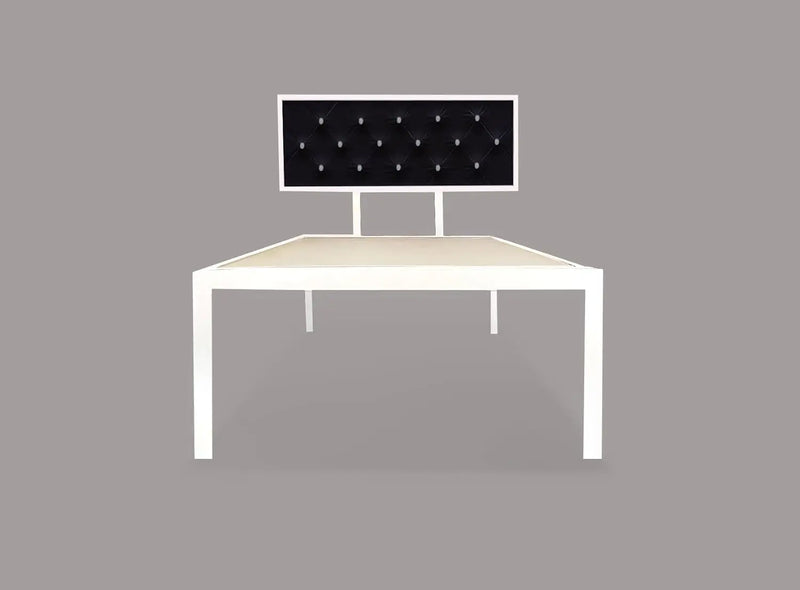 Single Size Bed with Upholstered Headboard | CR Steel Frame | Modern Platform Bed | Sturdy, Durable & Noise-Free | No Box Spring Needed | Stylish Furniture 