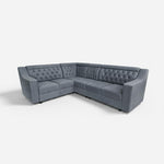 Shaped Sectional 6-Seater Sofa with Tufted Back Padded Armrest Perfect Fabric Corner Sofa 