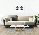 Luxelle Modern Sofa 3 Seater Velvet Sofa Set with Tufted Backrest Cushioned Seating Tipped Wooden Legs Couch for Living Room & Lounge (Two Tone) 