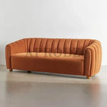 Serene Modern Channel Sofa 3-Seater Couch for Living Room 