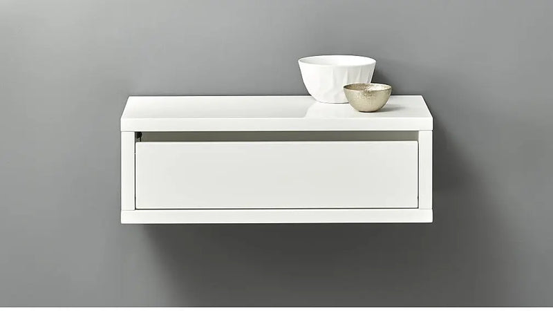 Mango Wood Minimal Wall Mounted Storage Wall Shelf for Living Room | Floating Wall Shelves | Grey 