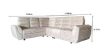 L-Shaped Sectional 6-Seater Sofa with Tufted Cushion Padded Armrest Perfect Fabric Corner Sofa for Guests Living Room, Drawing Room, Office & Lounge (Light Grey) 