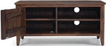 Solid Wood Bruno TV Unit with 1 Door & Shelf Storage Entertainment Unit Center Console TV Table for Living Room Furniture (Brown) 