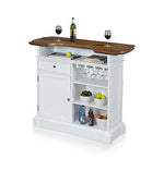 Mango Wood Peetz Royal Stylish Bar Cabinet with Wine Glass Storage for Living Room | Chestnut Finish 
