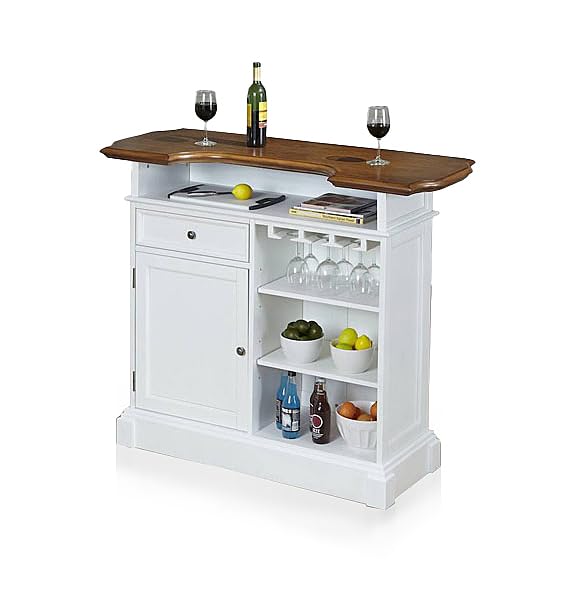 Mango Wood Peetz Royal Stylish Bar Cabinet with Wine Glass Storage for Living Room | Chestnut Finish 