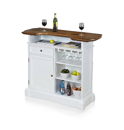 Mango Wood Peetz Royal Stylish Bar Cabinet with Wine Glass Storage for Living Room | Chestnut Finish 